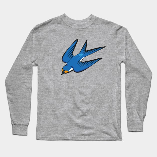 Old School Swallow Tattoo Long Sleeve T-Shirt by Maxsomma